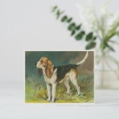 Vintage Dosenpostkarte mit Niedlichem Beagle Postkarte (Stehend Vorderseite)