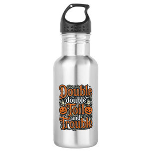 Vintage-Double-Toil-Trouble-Halloween-Shirt-Design Edelstahlflasche