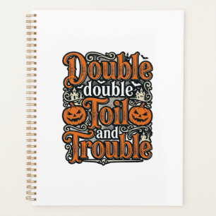 Vintage-Double-Toil-Trouble-Halloween-Shirt-Design Planer