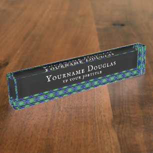 Vintage-Douglas-Clan-Hochland-Tartan-Karo Namensplakette