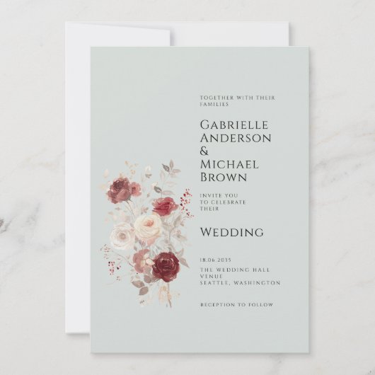 Vintage Dove Gray Pale Ash Pastel Invitation Einladung (Vorderseite)