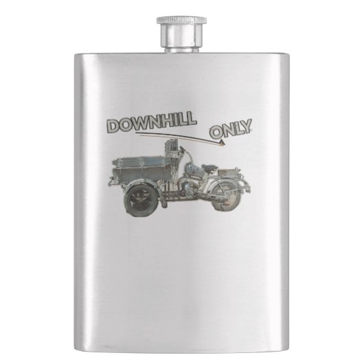 Vintage-Downhill-Motorrad Flachmann (Vorderseite)