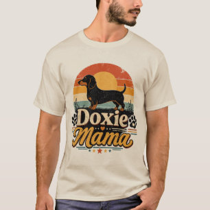 Vintage-Doxie-Mama-Retro-Sonnenuntergang-Dachshund T-Shirt