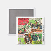 Vintage Dr. Evil Quadratischer Magnet (Vorderseite/Rückseite)