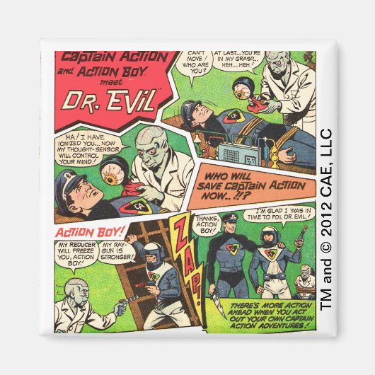 Vintage Dr. Evil Quadratischer Magnet (Vorne)