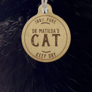 Vintage Dr. Kitty Name Adresse Funny Pet ID Cat Ta Haustiermarke