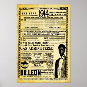 Vintage Dr. Leon Dentist Office Print Poster