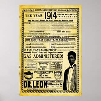 Vintage Dr. Leon Dentist Office Print Poster