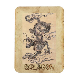 Vintage-Drache Japanische Kunstgeschichte Magnet