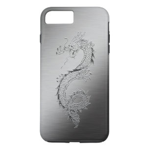 Vintage-Drache Metalloptik gebürstet iPhone 8 Plus/7 Plus Hülle