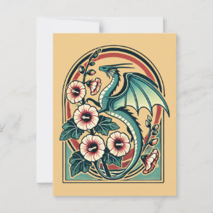 Vintage-Drache                                     Postkarte
