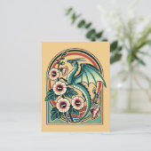 Vintage-Drache Postkarte (Stehend Vorderseite)