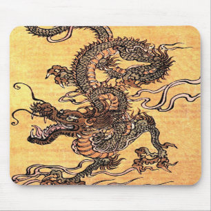 Vintage Drache-Tapisserie-Mausunterlage Mousepad