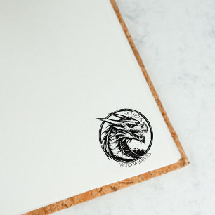 Vintage-Drachen-Bibliotheksbuch Ex Libris Gummistempel