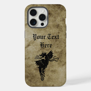 Vintage-Drachen-Silhouette-Emblem personalisiert iPhone 15 Pro Max Hülle