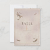 Vintage Drachenfliege Chic-Tischnummer Einladung (Vorderseite)