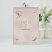 Vintage Drachenfliege Chic-Tischnummer Einladung (Stehend Vorderseite)