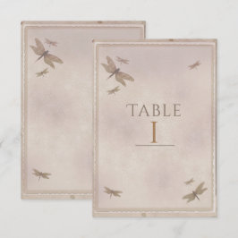 Vintage Drachenfliege Chic-Tischnummer Einladung