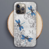 Vintage Drachenfliege mit Monogramm iPhone Hülle