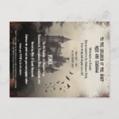 Vintage Dracula Halloween Einladung Postkarte (Rückseite)