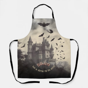 Vintage Draculas Schloss Gothic Horror Halloween Schürze
