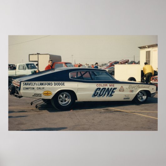 Vintage Drag - 66 Dodge Ladegerät Funny Car Poster (Vorne)