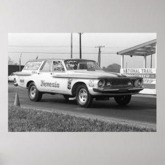 Vintage Drag - Dodge Wagon 1962 - Nemesis Poster