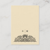 Vintage Dragon Emblem Wedding Details Begleitkarte (Rückseite)