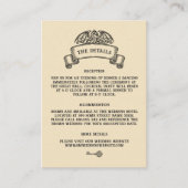 Vintage Dragon Emblem Wedding Details Begleitkarte (Vorderseite)