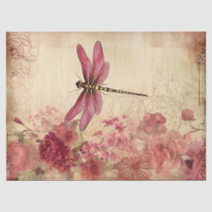 Vintage Dragonfly Ephemera Decoupage Seidenpapier