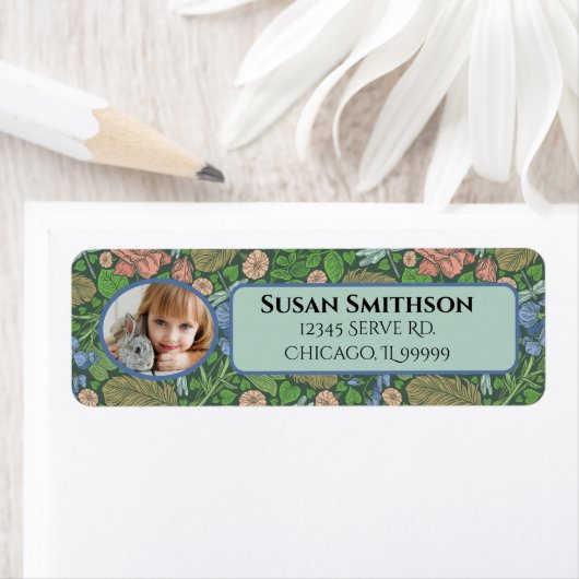 Vintage Dragonfly Flying Garden-Rücksendeadresse (Insitu)