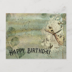 Vintage Dragonfly Geburtstagskarte Postkarte