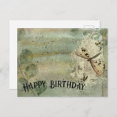 Vintage Dragonfly Geburtstagskarte Postkarte (Vorne/Hinten)