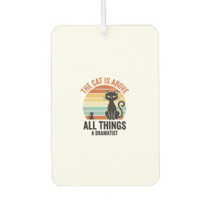 Vintage dramatisches Katzenhumor-Shirt-Design_1 Autolufterfrischer