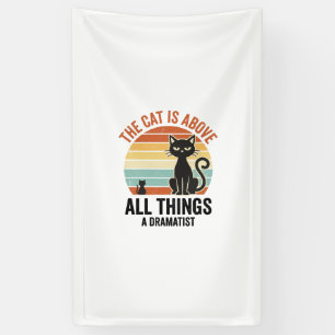 Vintage dramatisches Katzenhumor-Shirt-Design_1 Banner