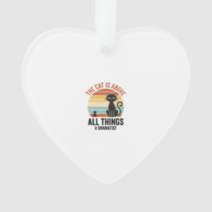 Vintage dramatisches Katzenhumor-Shirt-Design_1 Ornament