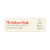 Vintage Drawn Red Green Christmas Tree Address (Vorne)