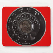 Vintage Drehtelefon-Skala Mousepad (rot) (Vorne)