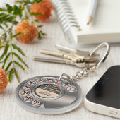 Vintage-Drehwählscheibentelefon Schlüsselanhänger (Vorderseite rechts)