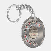 Vintage-Drehwählscheibentelefon Schlüsselanhänger (Vorderseite links)