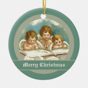 Vintage drei süße betende Engel Ornamente