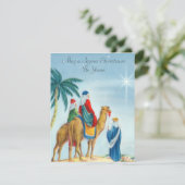 Vintage Drei-Wege-Männer-Flachkarte Feiertagskarte (Stehend Vorderseite)