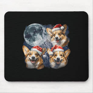 Vintage Drei Weihnachts-Corgis Hund Santa heult Mousepad