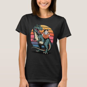Vintage Dreifarbenkatze liest Buch und reitet auf  T-Shirt