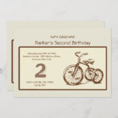 Vintage Dreiradeinladung Einladung (Vorne/Hinten)