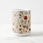 Vintage Dried Wildflower Burgundy Pink Yellow Kaffeetasse (Mittel)