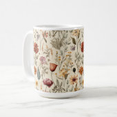 Vintage Dried Wildflower Burgundy Pink Yellow Kaffeetasse (Vorderseite Links)