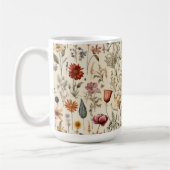 Vintage Dried Wildflower Burgundy Pink Yellow Kaffeetasse (Links)