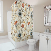 Vintage Dried Wildflower Navy Terracotta Duschvorhang (Beispiel)