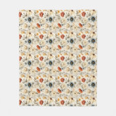 Vintage Dried Wildflower Navy Terracotta Fleecedecke (Vorderseite)